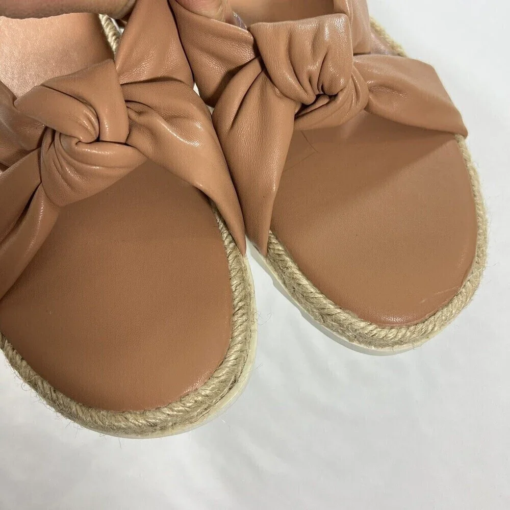 Universal‎ Threads Open Toe Tan Knotted Espadrille Sandals Size 11